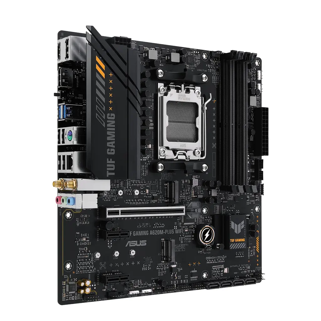 ASUS Материнcька плата A620M-F GAMING WIFI sAM5 A620 4xDDR5 HDMI DP Wi-Fi BT mATX - фото 3
