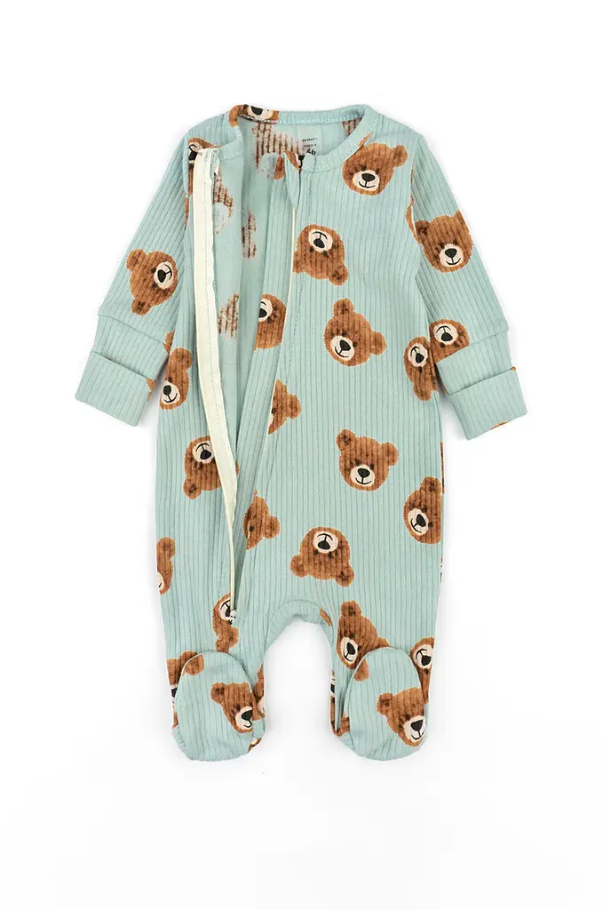 Бавовняний комбінезон для немовлят на блискавці Cute bear - фото 2