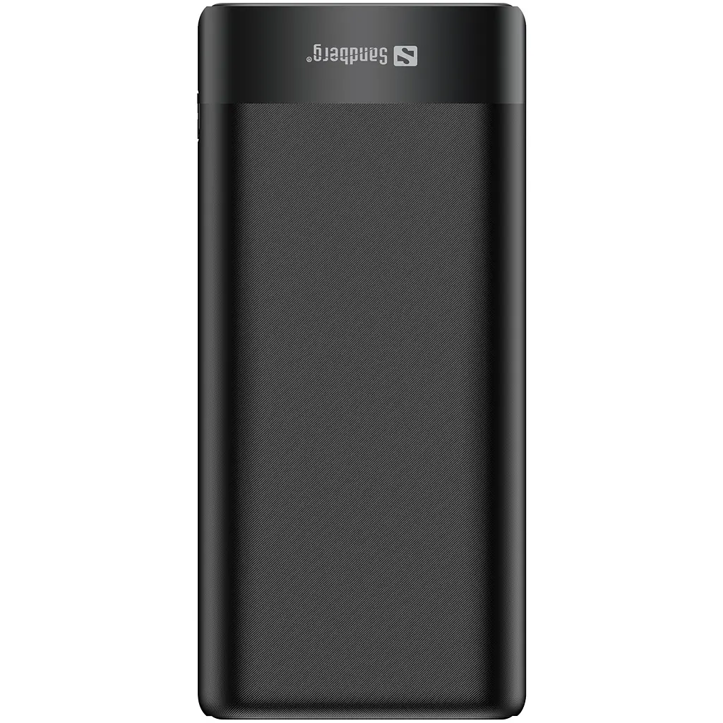УМБ Sandberg 20000mAh 65W 3A PD, QC3.0 Always-ON-Mode USB 2хType-C OUT кабель 100W 0.5m - фото 2