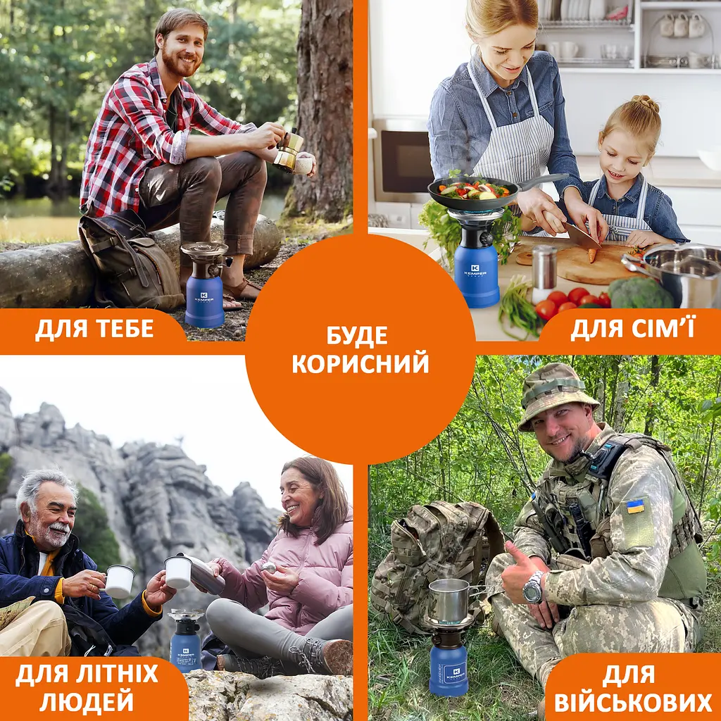 Портативний газовий пальник Kemper KE2008, п'єзо (92146) - фото 6