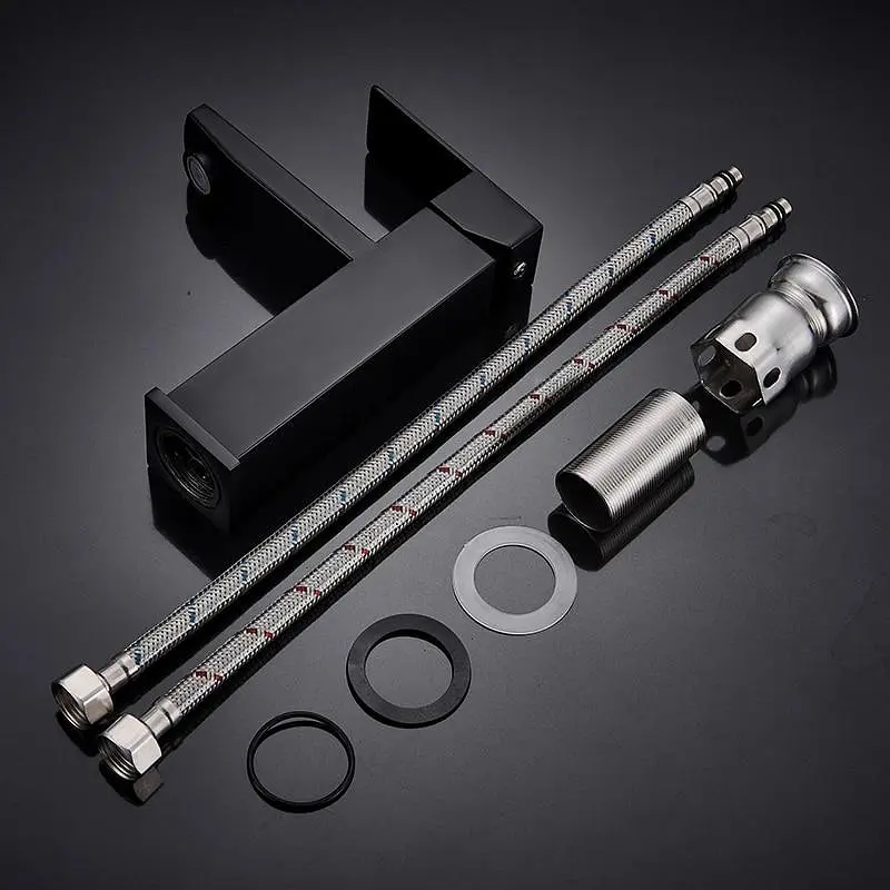 Смеситель для умывальника Wezer PRO1-02-BLACK, Черный матовый - фото 4