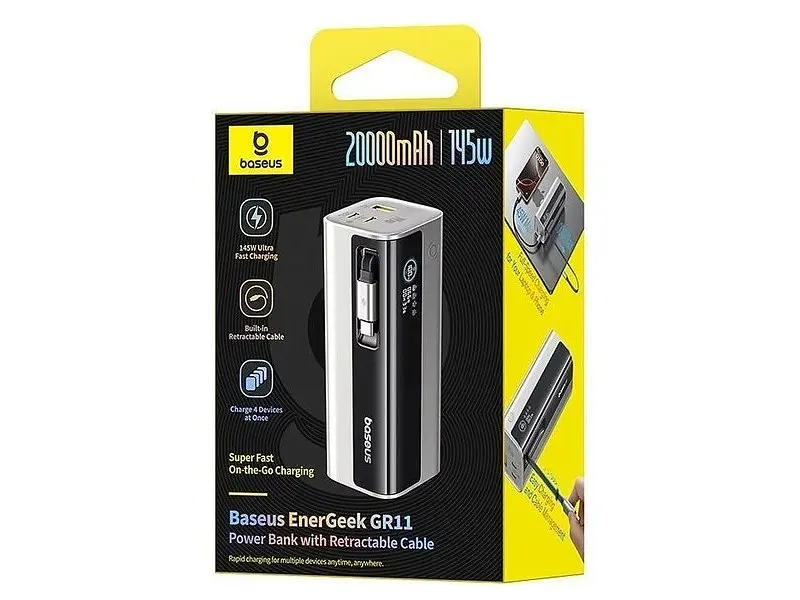 Зовнішній акумулятор (Power Bank) BASEUS EnerGeek GR11 20000mAh 145W Space Grey (E0027B01) - фото 8