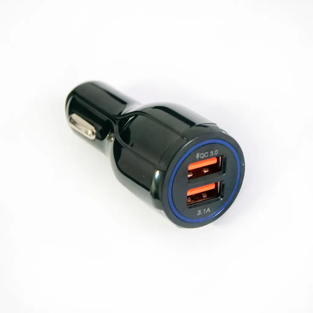 Автомобильный зарядный адаптер SY681, 2 порта USB, быстрая зарядка QC3.0, ток 3.1А, с подсветкой, черный - фото 7