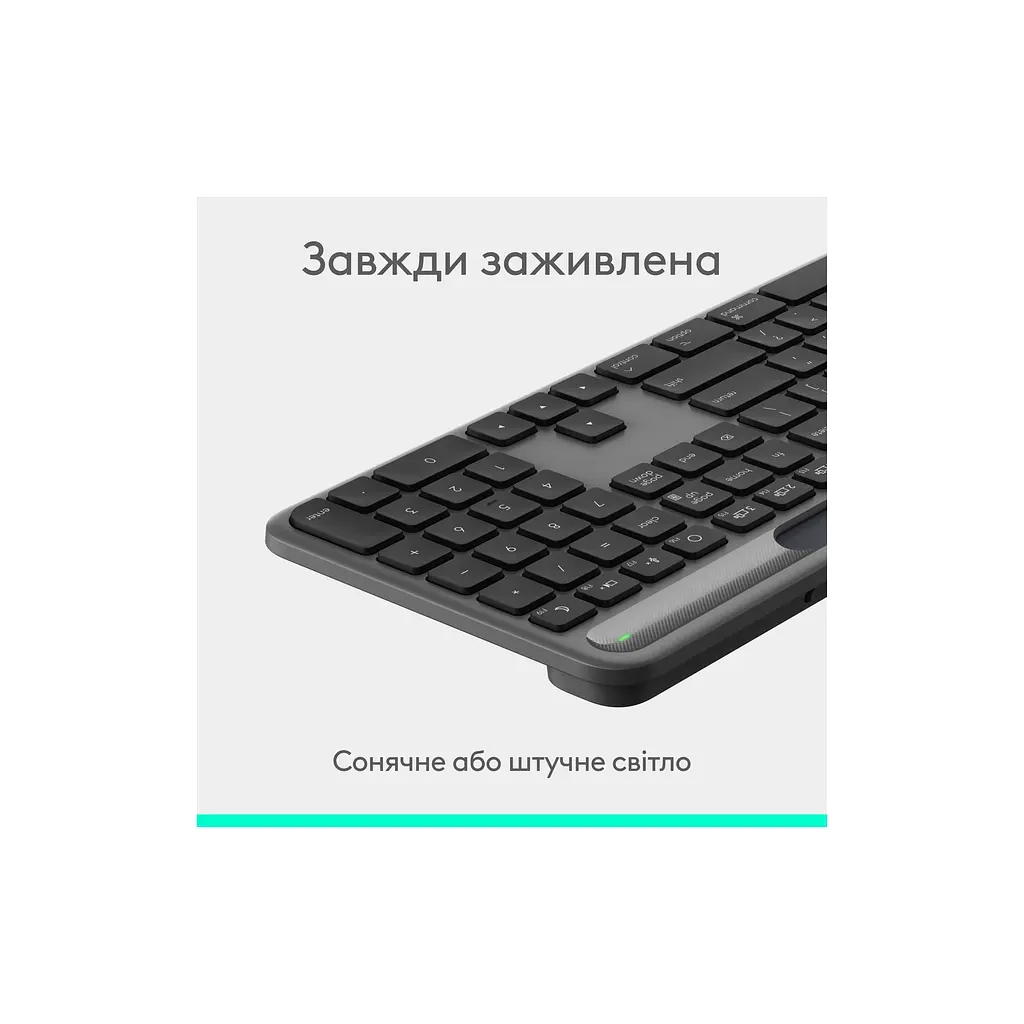 Клавіатура Logitech Slim Solar+ Bluetooth Graphite (920-013764) - фото 3
