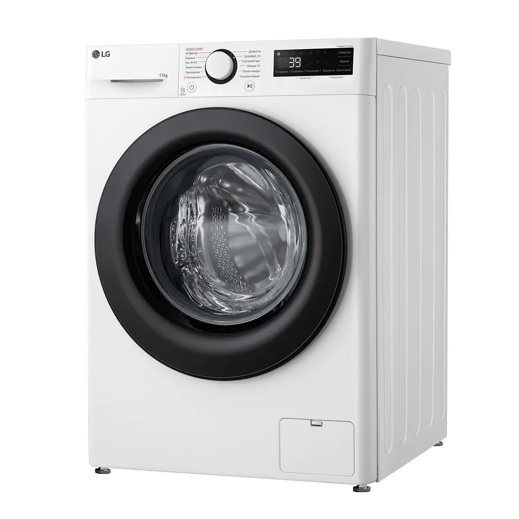 Пральна машина LG фронтальна, 11кг, 1400, A, 57см, дисплей, пара, інвертор, білий - фото 3