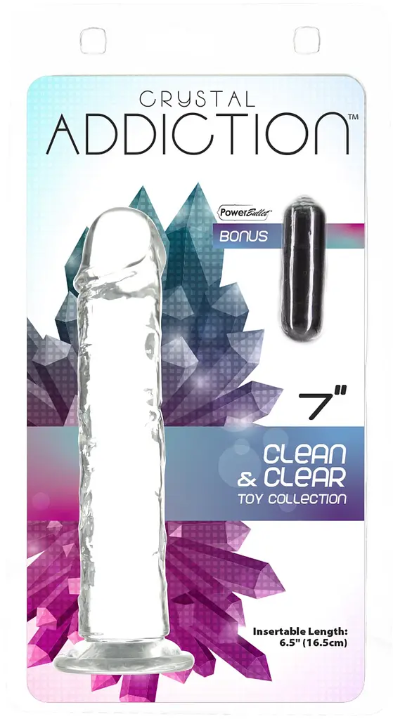 Прозорий фалоімітатор на присосці Addiction Crystal Vertical Dong 7”, 17.78х3.1 см - фото 5