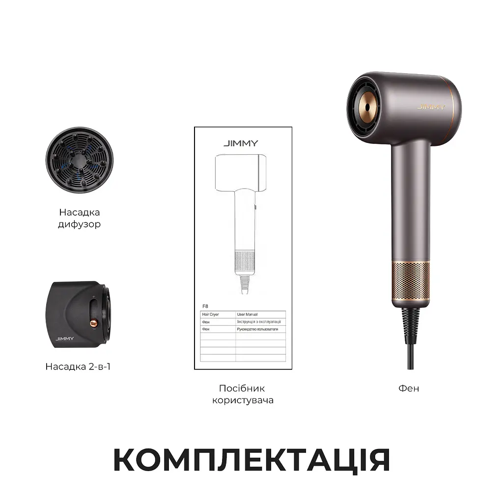 Фен для волосся Jimmy F8 Grey - фото 10