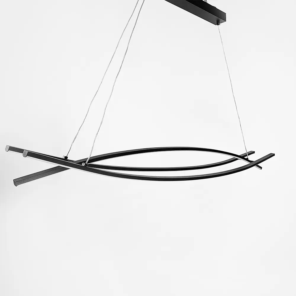 Люстра современная черная в двух размерах Line.F Длина 100 см - фото 14