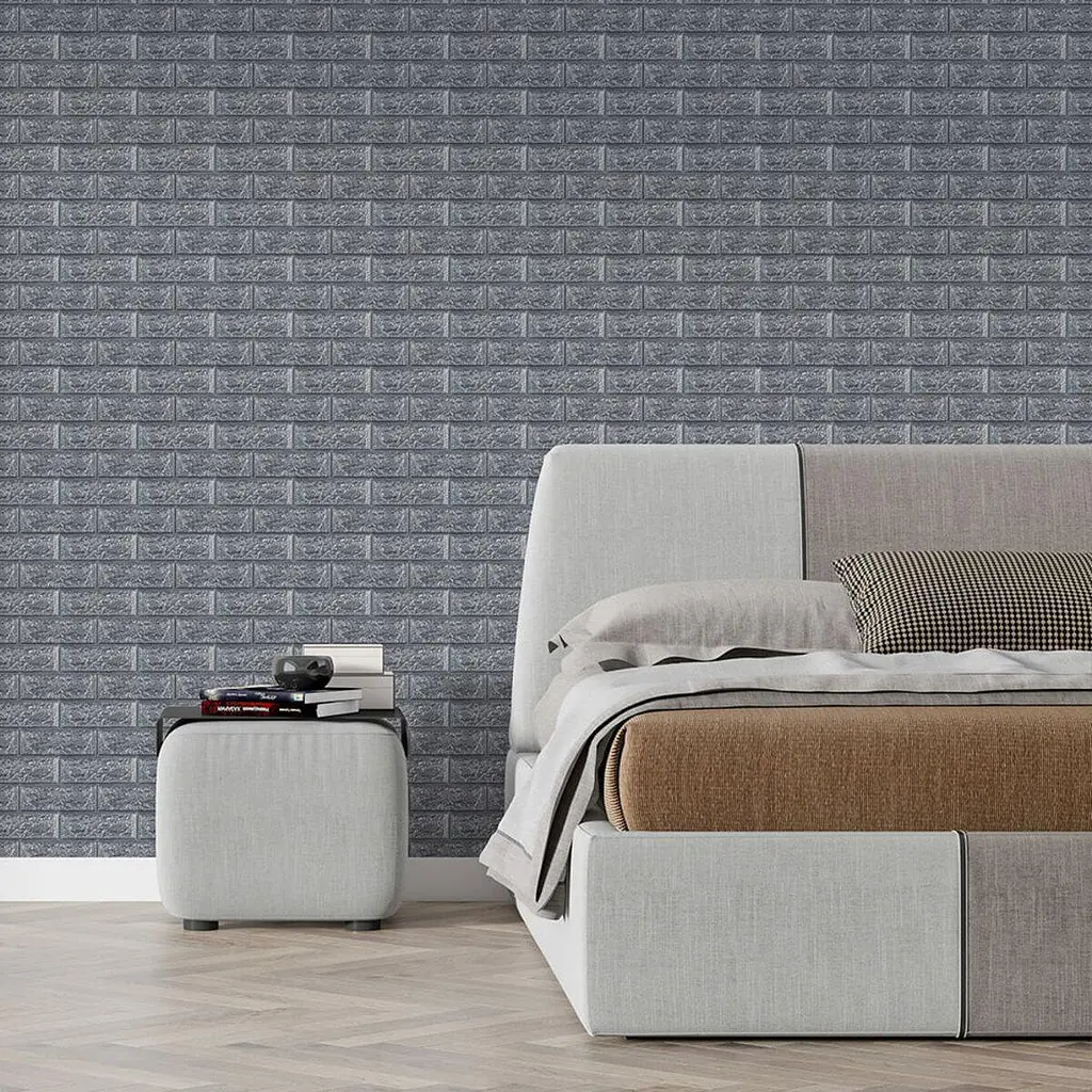 R017-2 Панель стінова Sticker Wall в рулоні 3D 700х3080х2мм Сірий Цегла D SW-00002535 - фото 6