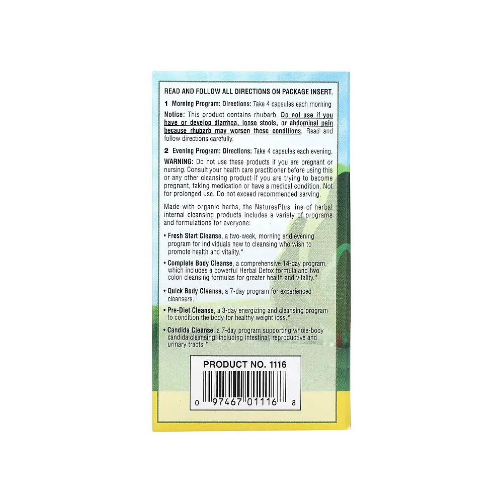 Натуральна добавка Candida Cleanse 7 Day Program, 28 капсул + 28 капсул Natures Plus vit0004237 - фото 3