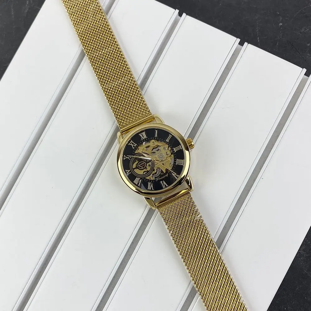 Жіночий наручний годинник 8099 Gold-Black Forsining acs0031378 - фото 4