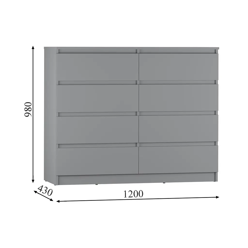 Комод в спальню MebelStar Нео 8Ш 120x43x98 см Дуб тахо (MBS-1091) - фото 4