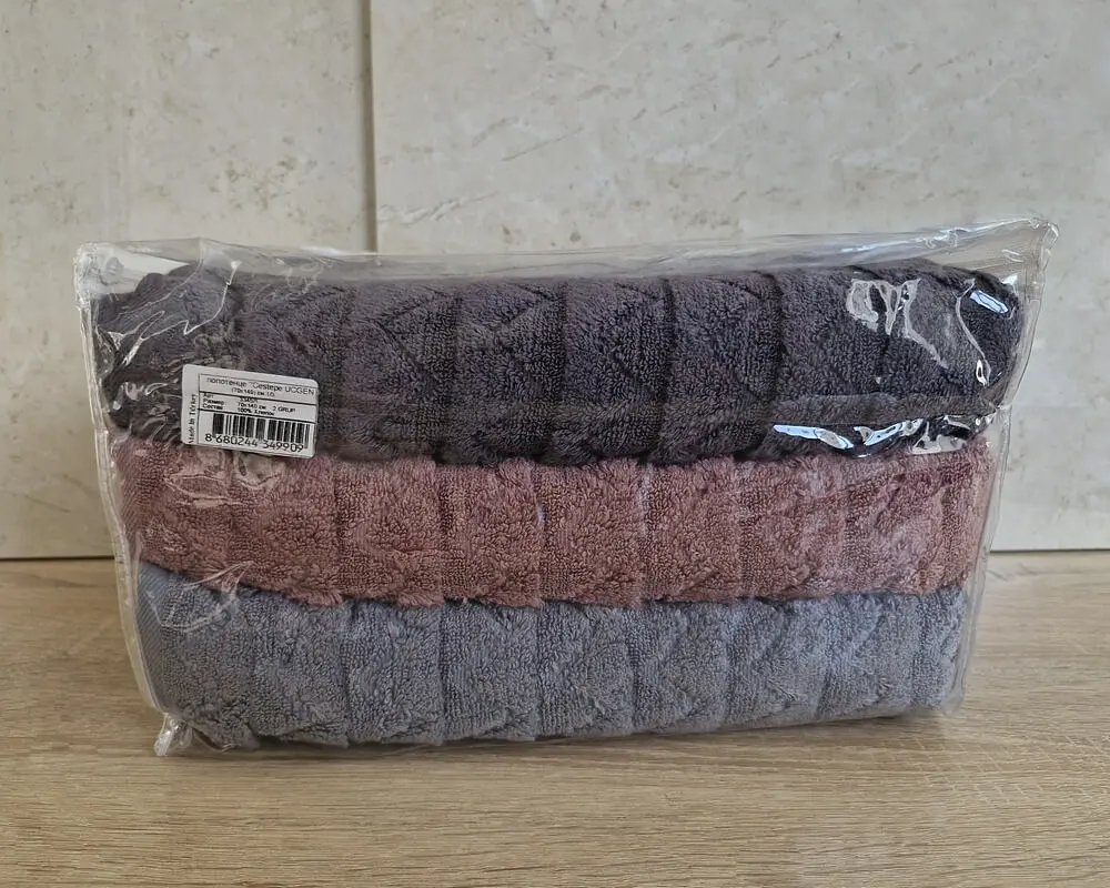 Набір турецьких махрових рушників Cestepe MicroCotton Premium 3 штуки 70x140 Ucgen 2 щільність 600 г/м2 - фото 6
