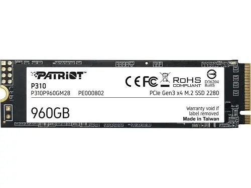 Твердотільний накопичувач SSD Patriot 960Gb, P310, PCI-E 3.0 x4, M.2 2280, 3D TLC, 2100/1800 МБ/с teh0019832 - фото 2