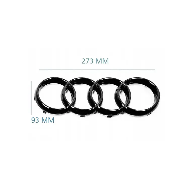 Емблема передня Audi Чорна Глянець 273х93 мм (на вусиках) (Завод) - фото 2