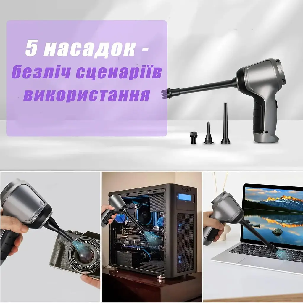 Автомобільний пилосос Suitu ST-6645 Pro потужний ручний бездротовий міні акумуляторний - фото 4