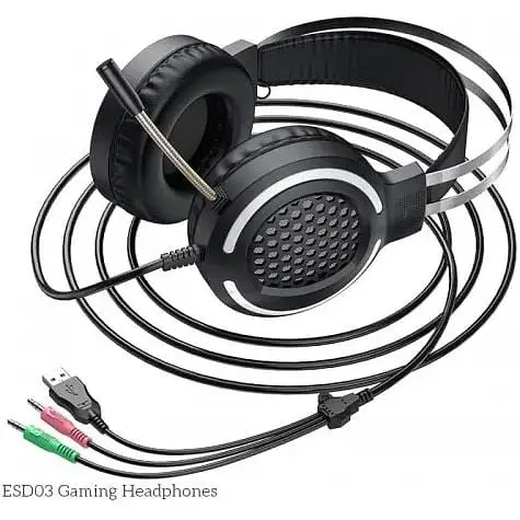 Ігрові навушники Hoco ESD03 Gaming Wired Headphones з LED-підсвічуванням - фото 2