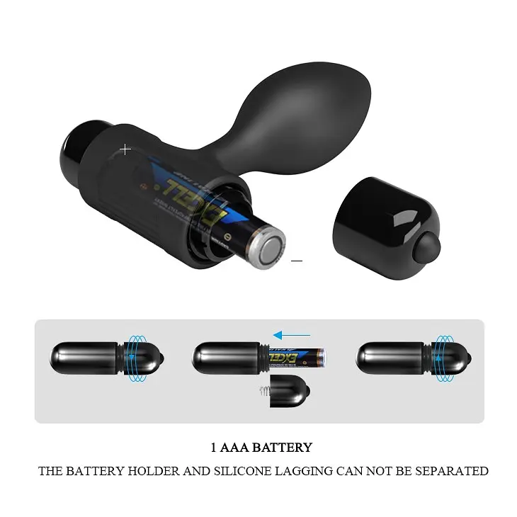 Анальна пробка з вібрацією Pretty Love 8.6 см (чорний) - фото 8