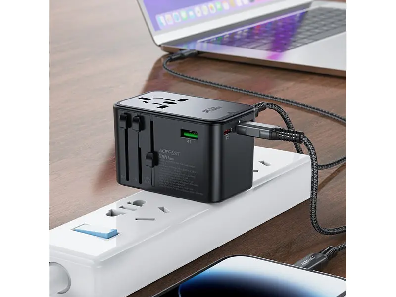 Мережевий зарядний пристрій Acefast Z1 5xUSB 75 W GaN 3xUSB-C 2xUSB-A PD Black (6974316282495) - фото 8