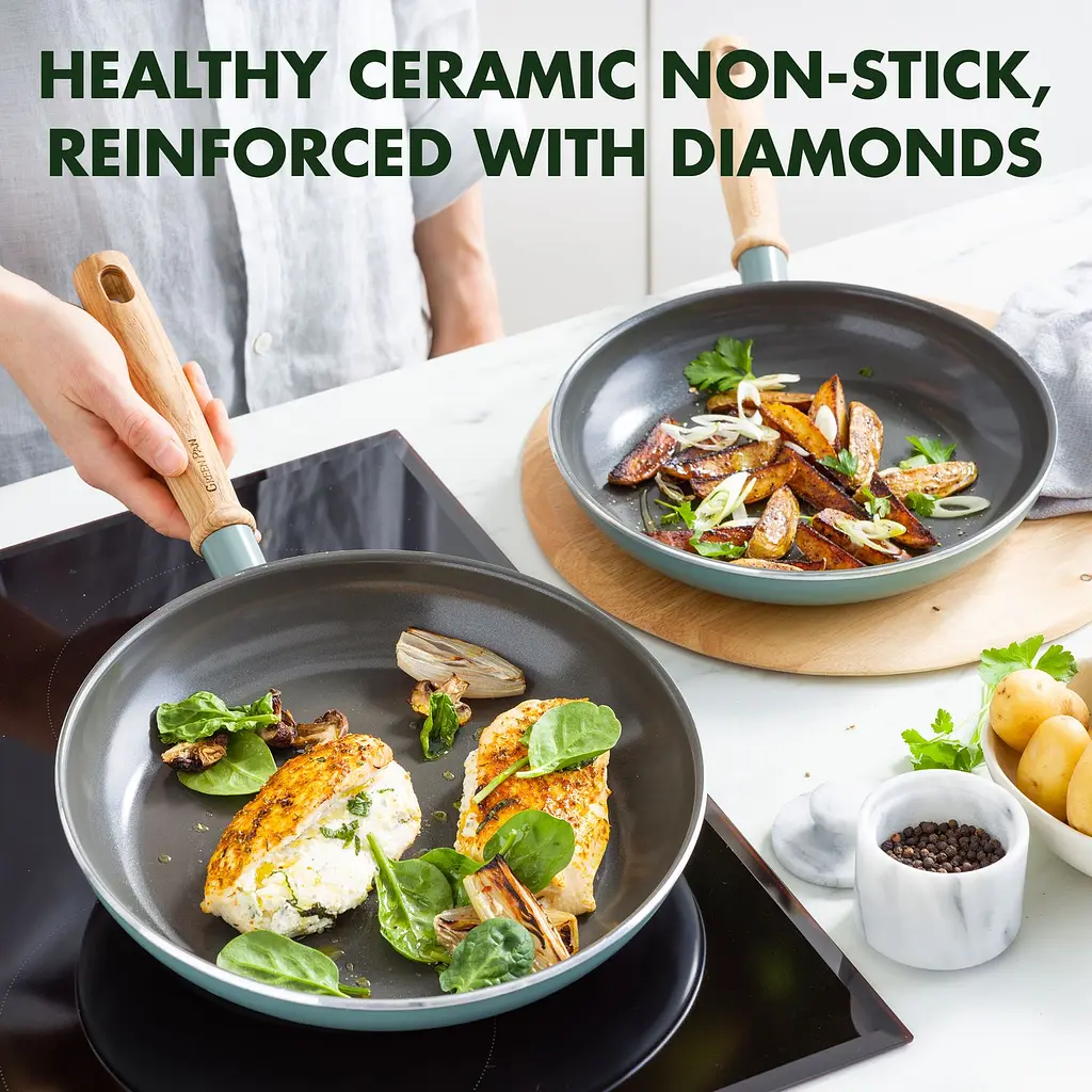 Набір сковорідок GreenPan Mayflower 20 см,  24 см 2 шт. + лопатка з прорізами (CC001570-001) - фото 8