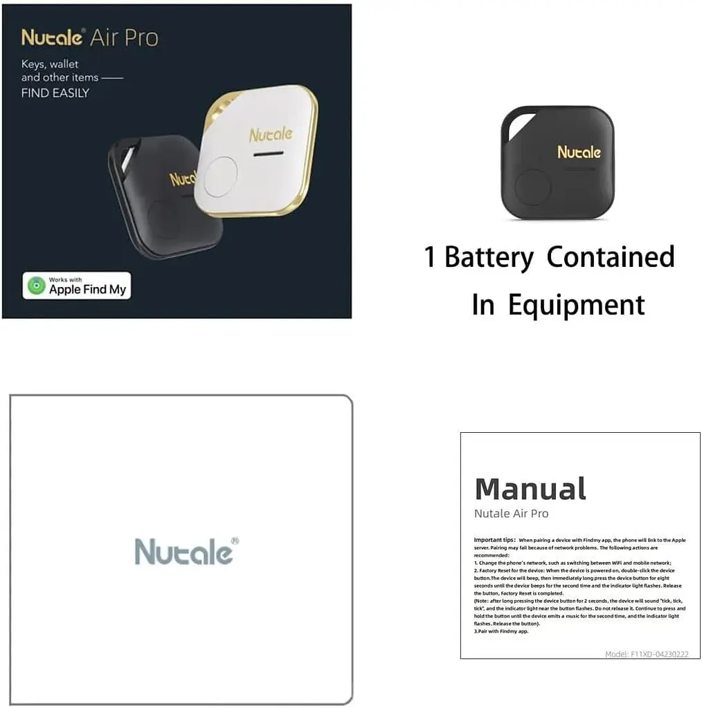 Локатор Nutale Air Pro Key Finder Tag Black - Тільки IOS - 1 шт. Bluetooth Item Finder Tracker Item Locator - Робота з iPhone - фото 6