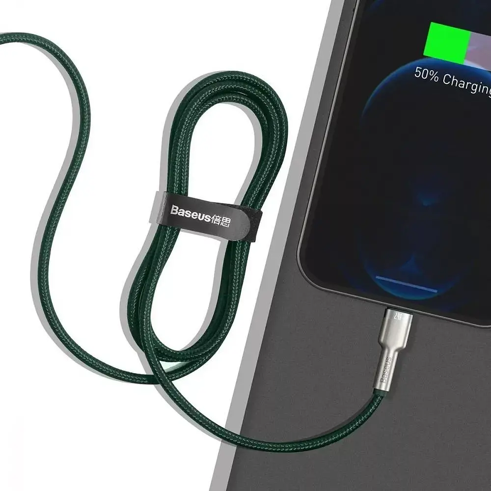 Кабель Baseus Cafule Metal USB - Lightning (M/M), 2.4A, 1 м Black (6953156202245) - фото 3