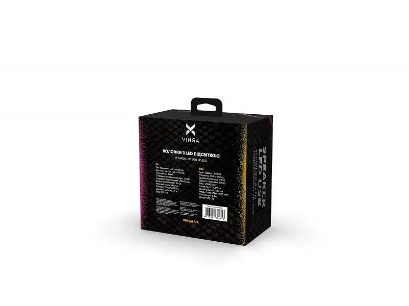 Комп'ютерні колонки Vinga SP-200 LED USB Black - фото 5