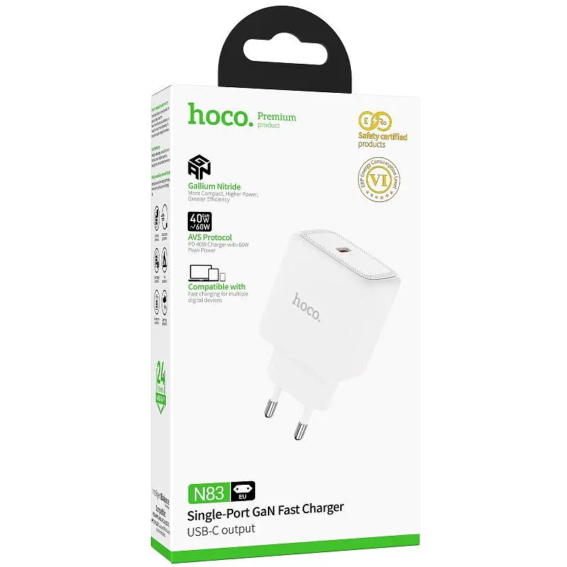 СЗУ Hoco N83 Profit PD40W (1USB-C) White - фото 4