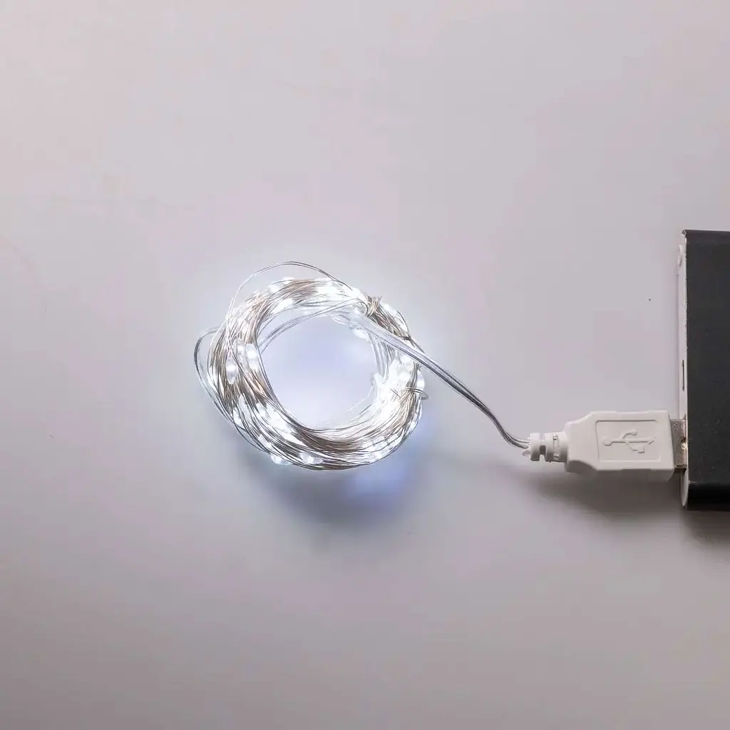Гірлянда Роса GarlandoPro 100 LED довжина 10 м від USB, білий (USB100L10MWW) - фото 7
