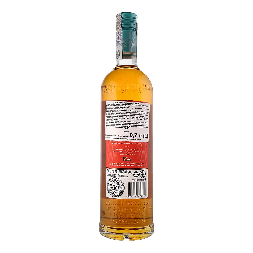 Ромовий напій Takamaka Dark Spiced Rum, 38%, 0,7 л - фото 2