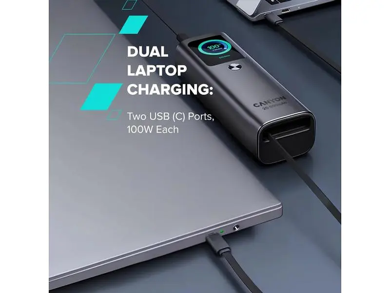 Зовнішній акумулятор (Power Bank) Canyon OnPower 265 165W 20000mAh Dark Gray (CNS-CPB265DG) - фото 5