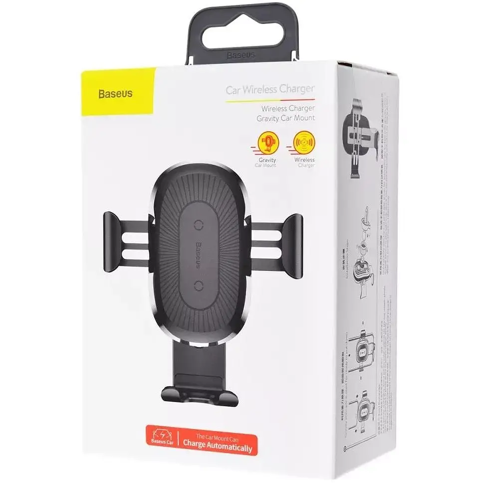 Автодержатель с беспроводной зарядкой Baseus Gravity Car Mount (Air Outlet) 1.67A 10 W WXYL-01 - фото 9