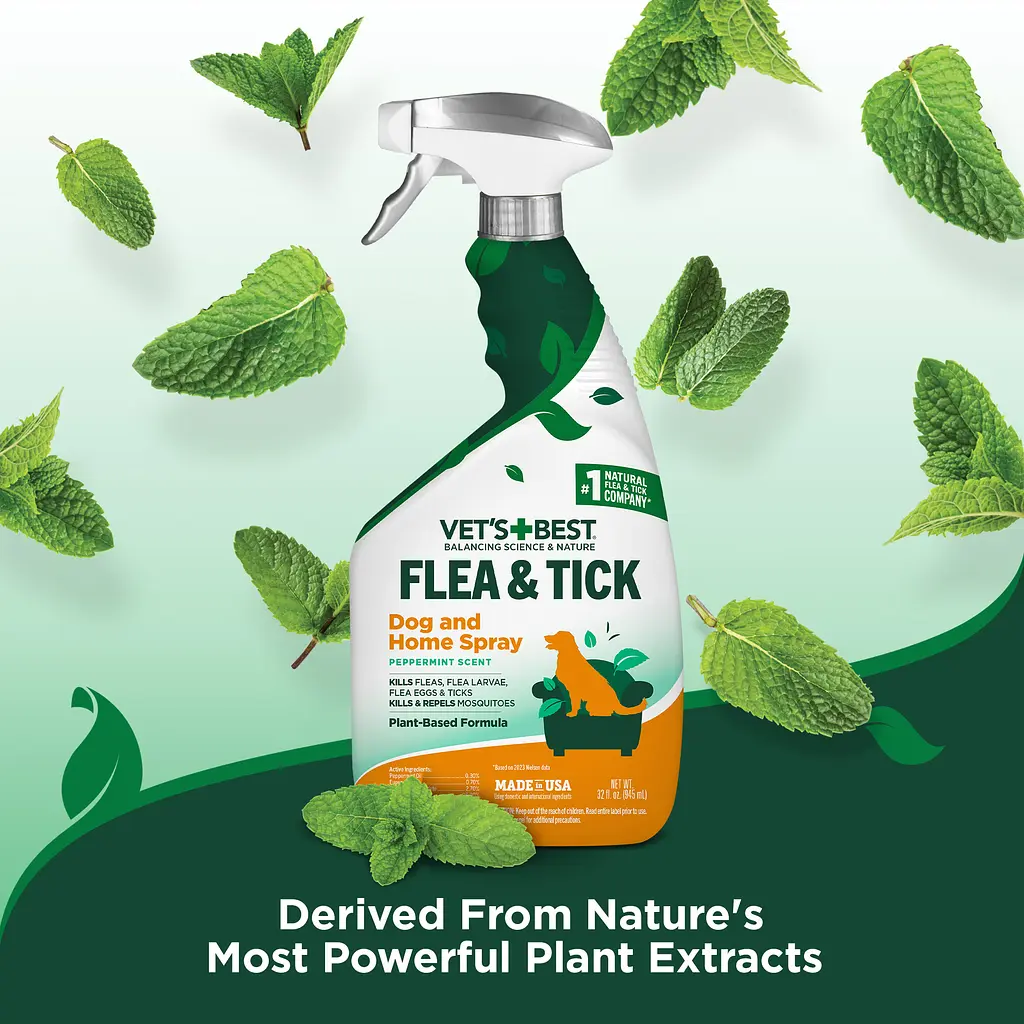 Протипаразитарний спрей для собак та будинку Vet's Best Natural Flea&Tick Home Spray 945 мл vb10348 - фото 2