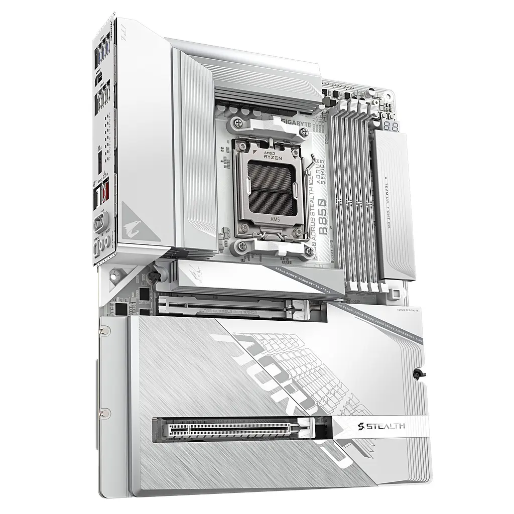 Материнская плата B850 A STEALTH ICE sAM5 B850 4xDDR5 M.2 HDMI ATX белый Gigabyte teh0019088 - фото 3