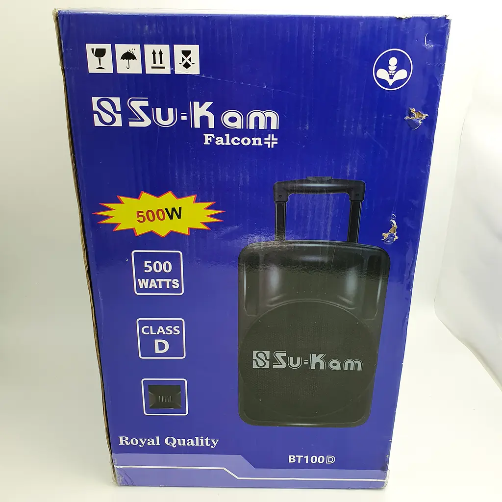 Акустична система акумуляторна колонка 10" з мікрофоном радіо Su-Kam BT100D 500 Вт чорна - фото 8