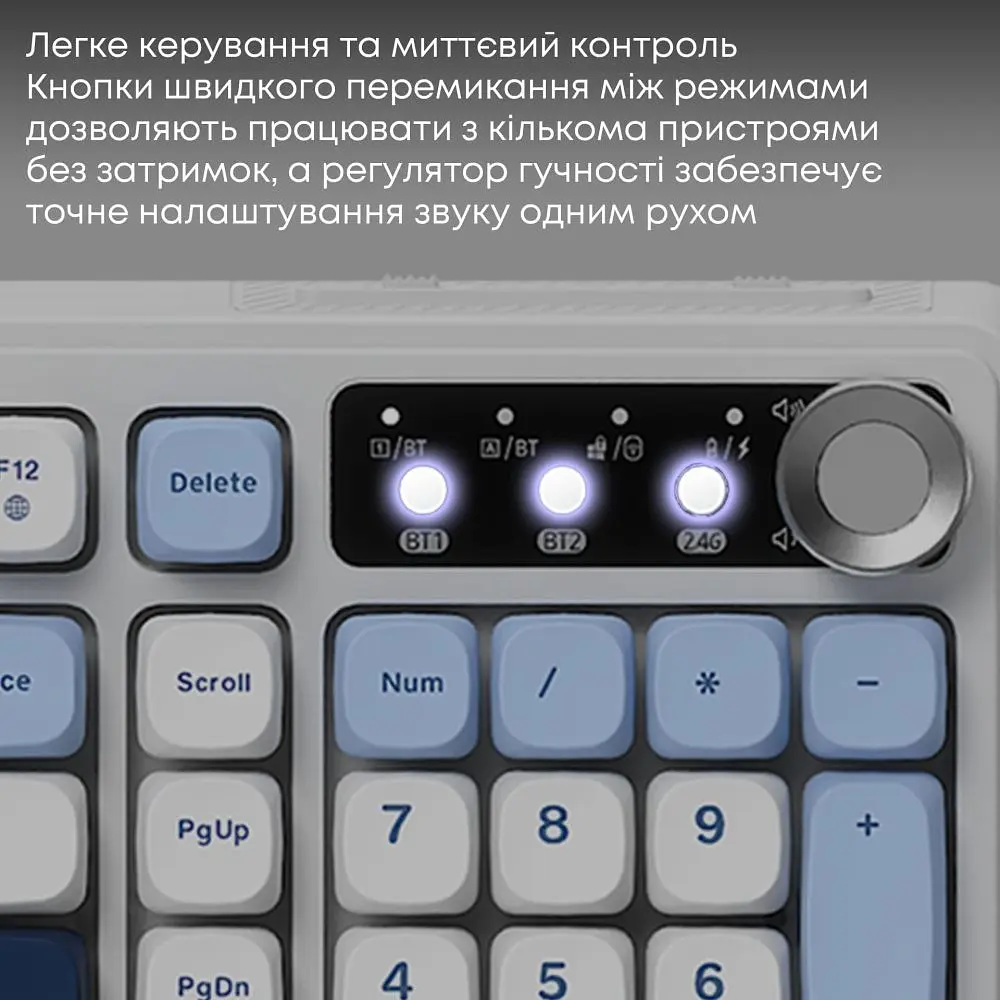 Клавіатура бездротова Ajazz AF98 Plus Glacier Blue (AF98-PLUS-GB) - фото 8