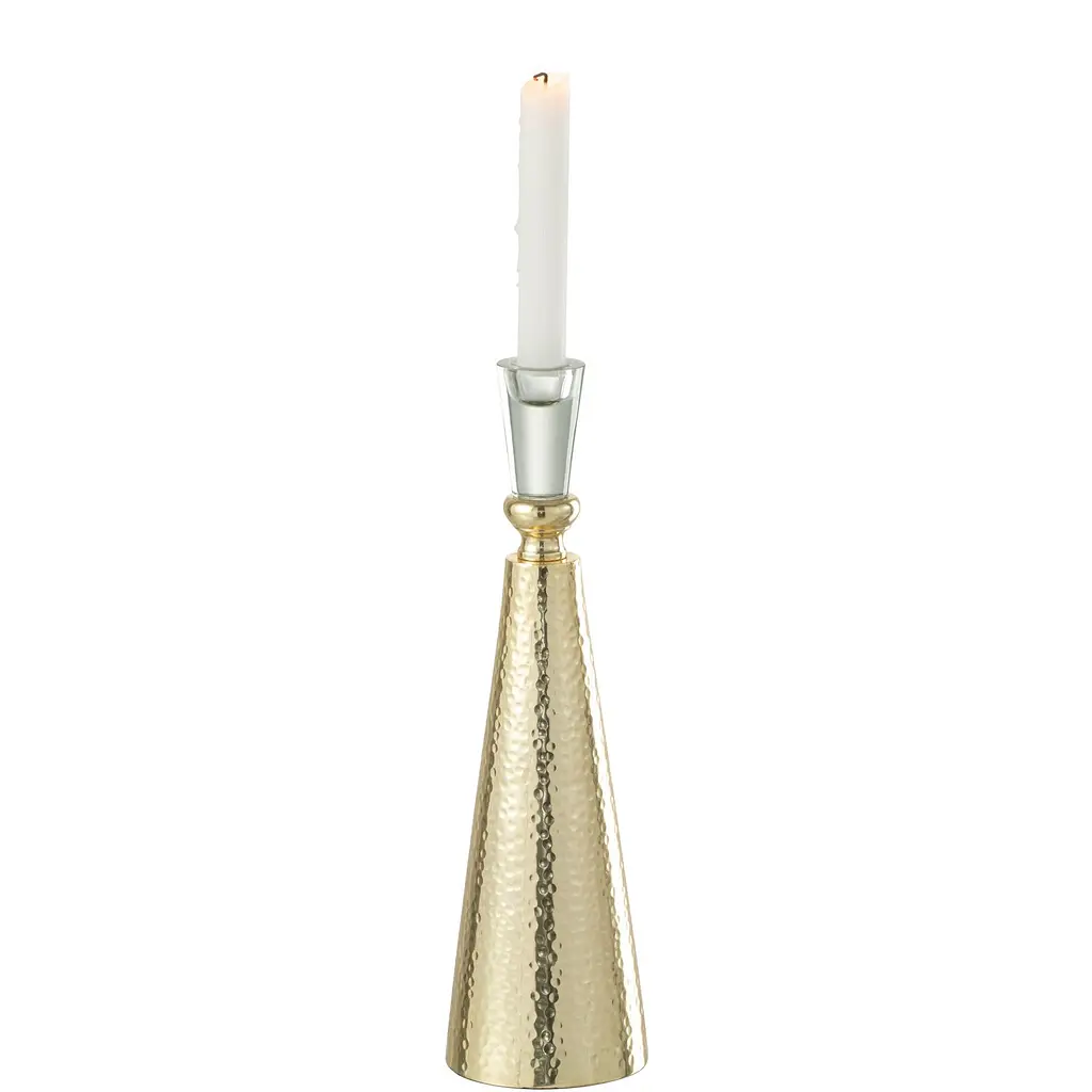 Подсвечник J-line металлический со стеклом 32 см золотой (36124) - фото 2