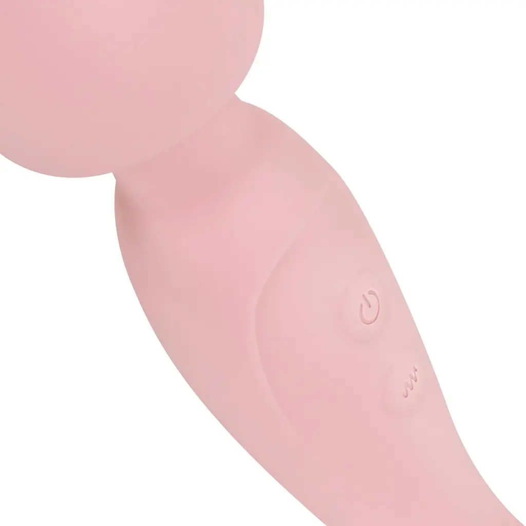 Двосторонній масажер-вібратор Good Vibes Only - SIMI Double-Sided Wand Vibrator Soft Silicone - Pink - фото 6