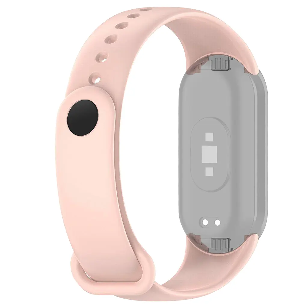 Силіконовий ремінець для фітнес браслетів Xiaomi Mi Band 8 Smart Band 9/10, Silicone, powder pink, зі зручною застібкою, на фітнес трекер та смарт годинник, ArmorStandart (ARM86913) - фото 2