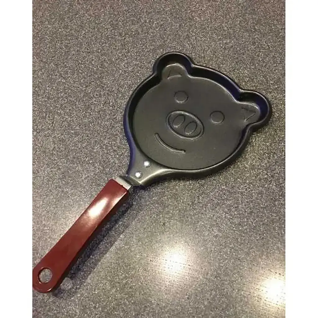 Форма для приготування оладок, млинців, омлету, яєчні Свинка, Kitchen Master Чорний 81929 - фото 3