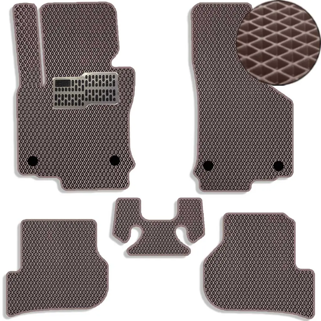 Килимки в салон EVA для Volkswagen Golf VI 2008-2012 з підп'ятником Коричневі 5 шт