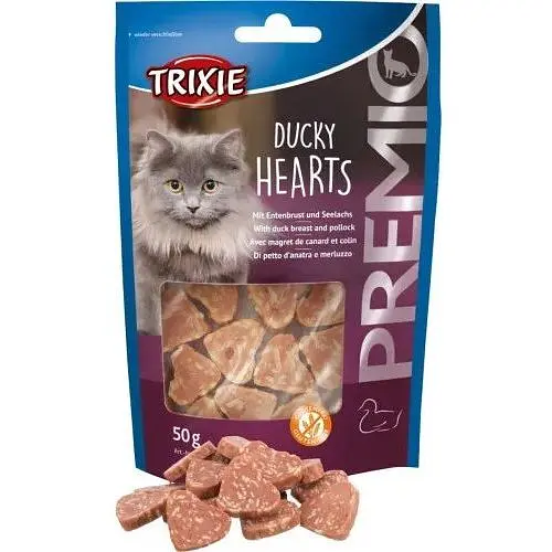 Ласощі для котів Trixie Premio Ducky Hearts Сердечка з качкою та рибою 50 г - фото 3