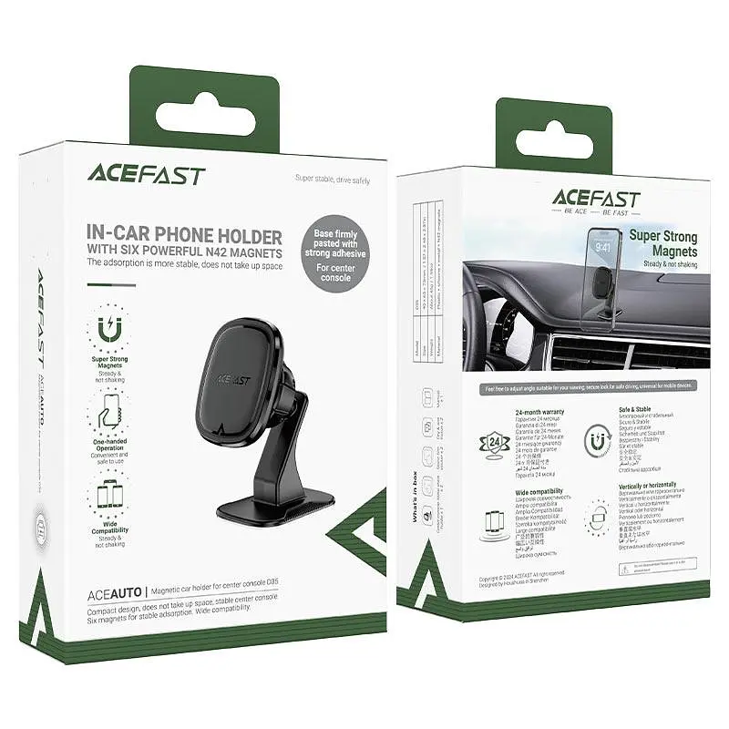 Автотримач для телефона Acefast D35 center console magnetic car holder чорний - фото 2