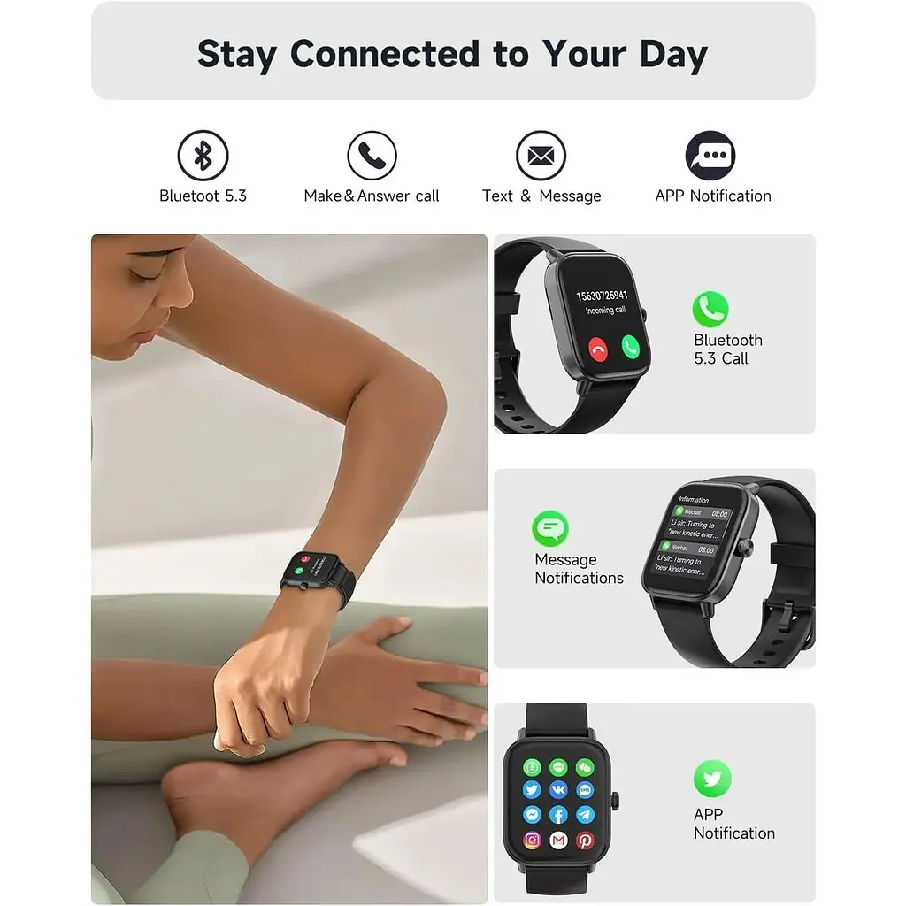 Розумний годинник Amzhero Fitness з Alexa для жінок та чоловіків - фото 4