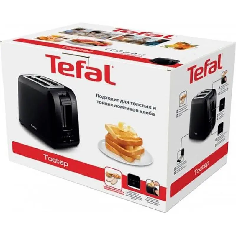 Тостер Tefal Vita, 800Вт, пластик, чорний - фото 4