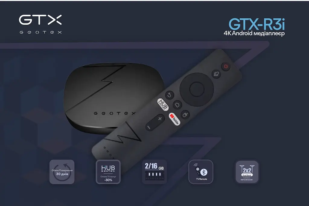 Смарт-ТВ-приставка Android SmartTV Box Geotex GTXR3i - фото 2