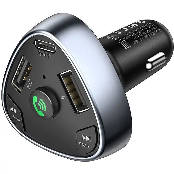 FM-модулятор трансмітер Hoco E51 з Bluetooth V5.0 чорний - фото 2