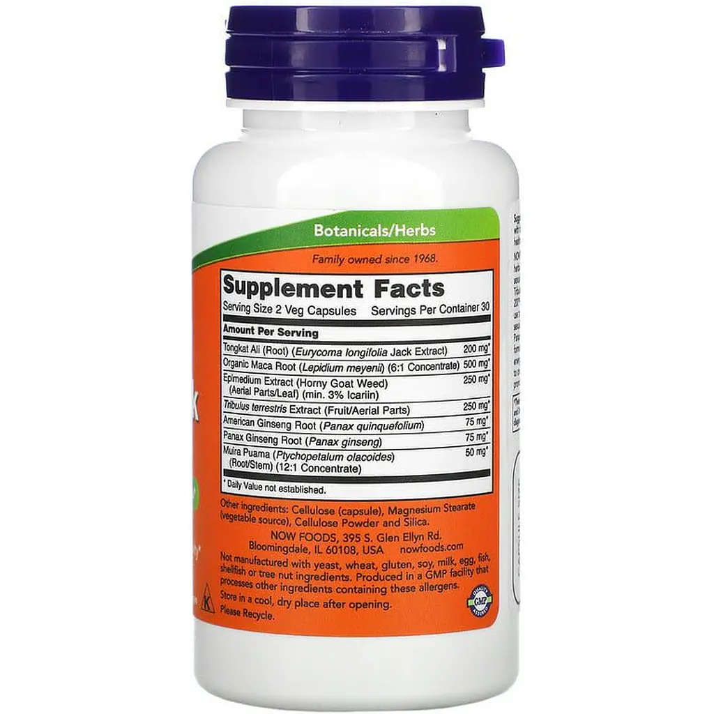 Диетическая добавка Now Foods TestoJack 200, 60 вегетарианских капсул - фото 2