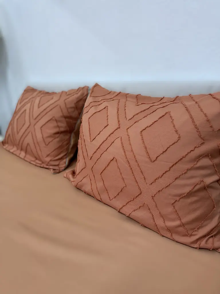 Комплект постільної білизни Ecotton Jaquard двоспальний Євро 210х215 помаранчевий Orange (24556) - фото 5