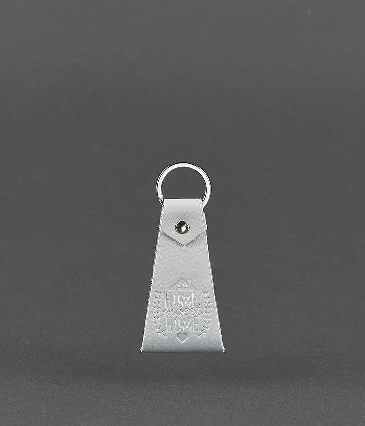 Кожаный серый брелок-петля - фото 2